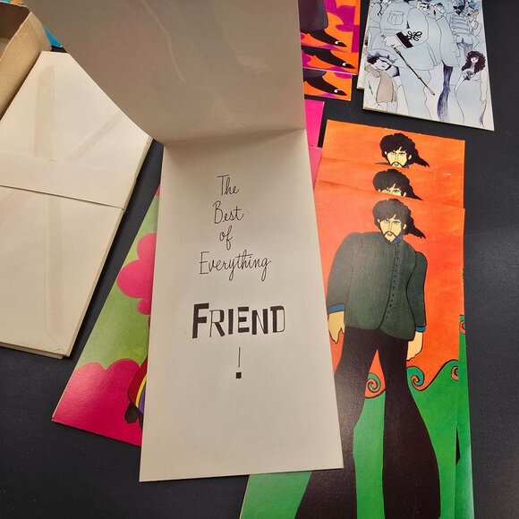 Vintage 1968 The Beatles Yellow Submarine Card Stationary With Box 15/18 DH1368 - Picture 8 of 11